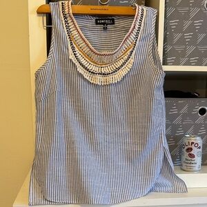 KontroL Women's Blue Striped Tank Top